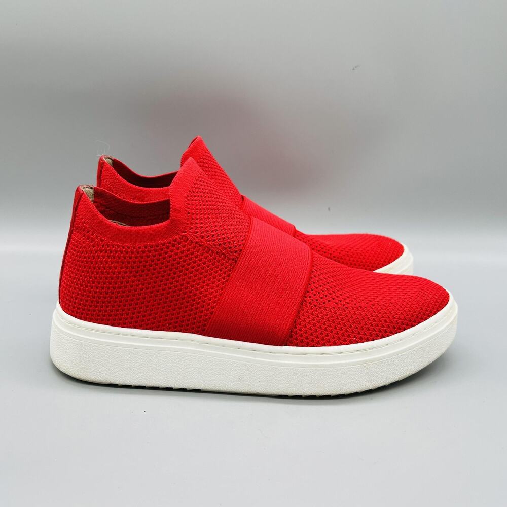 Eileen Fisher Shoes Womens 8 Red Mesh Slip On Strap Platform Sneakers Comfort